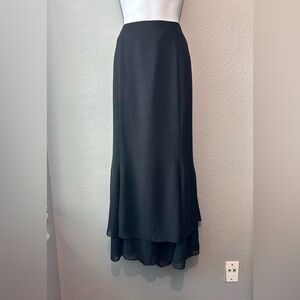 Adriana Papell Evening Essentials Black Whimsigoth Fairy Maxi Godet Skirt Sz 12